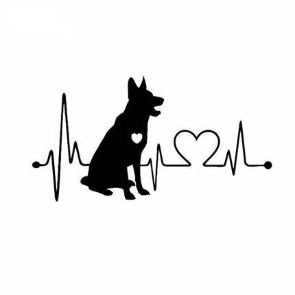 German Shepherd & Heart Car Sticker - wnkrs