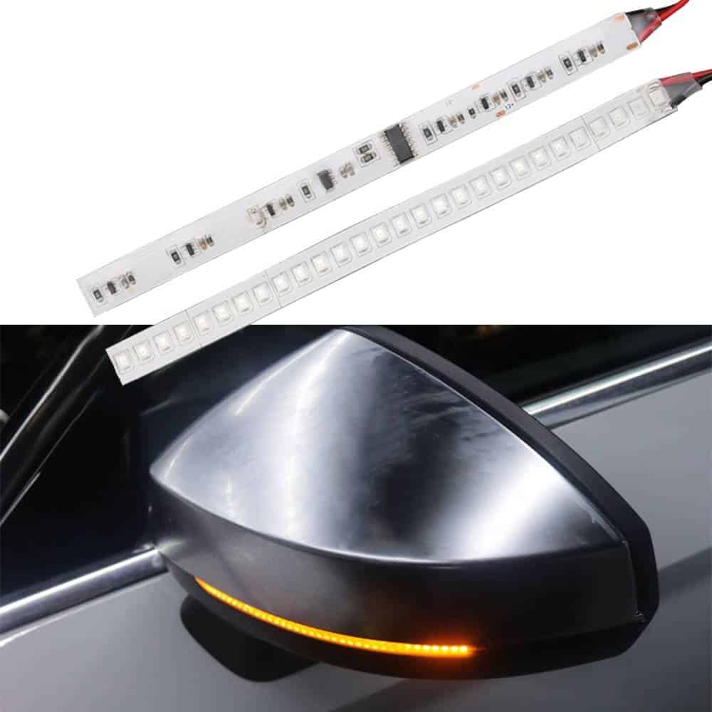 LED Car Mirror Turn Signal Strips Pair