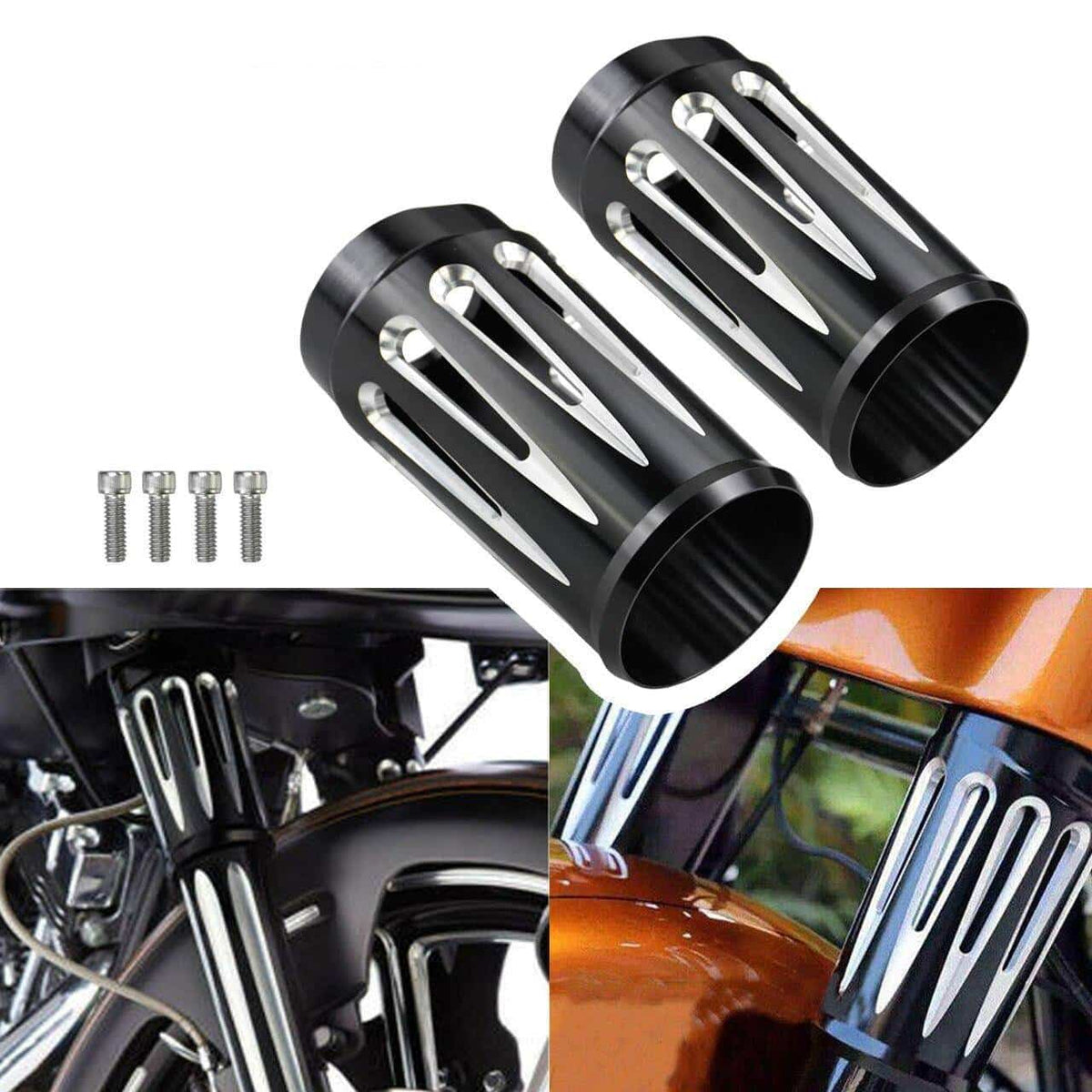 Slotted Motorcycle Fork Cover Sleeve Set
