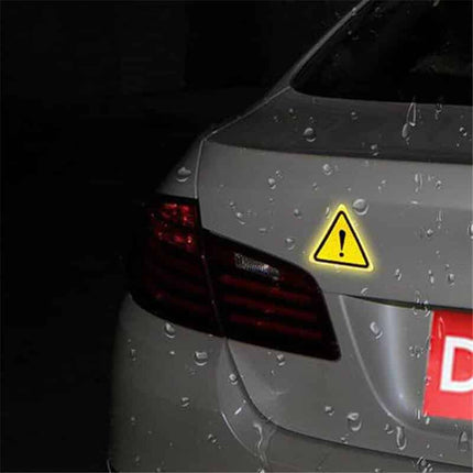 Triangle Exclamation Reflective Warning Sticker - wnkrs