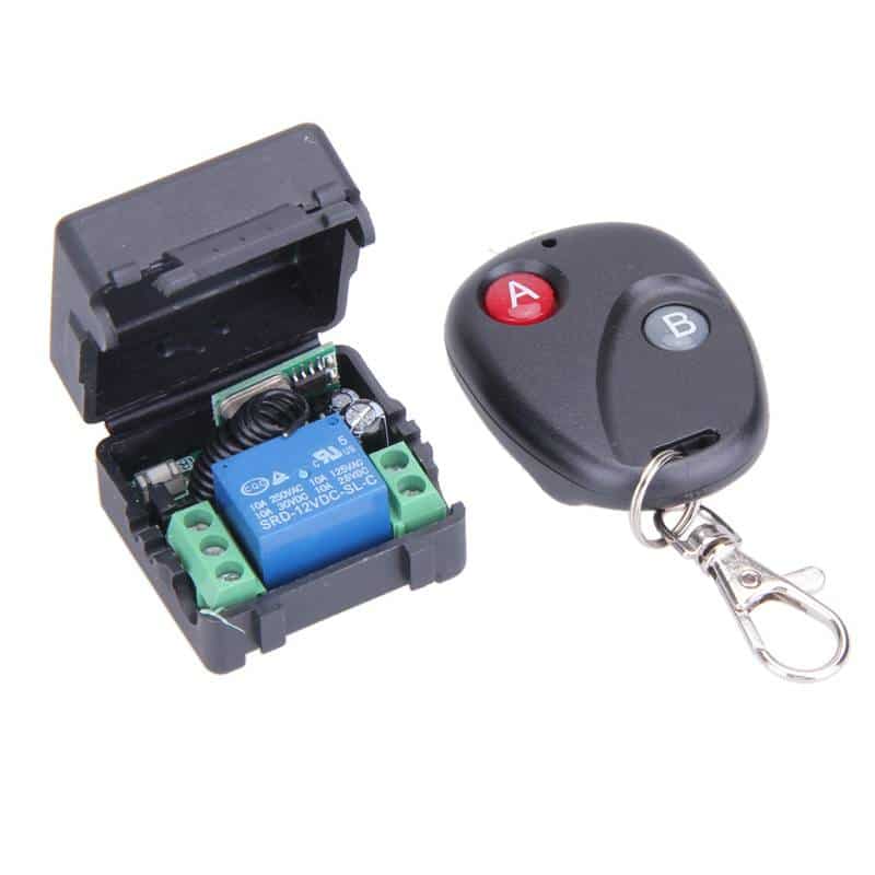 12 V Wireless Relay Receiver with Two-Button Remote