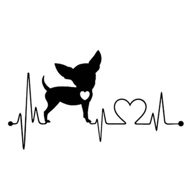 Waterproof Chihuahua Heartbeat Car Stickers - wnkrs