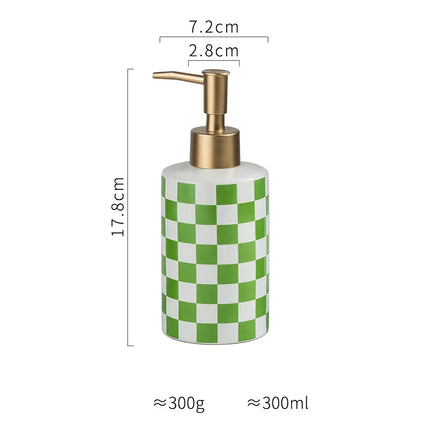 Elegant Plaid Ceramic Bathroom Dispenser