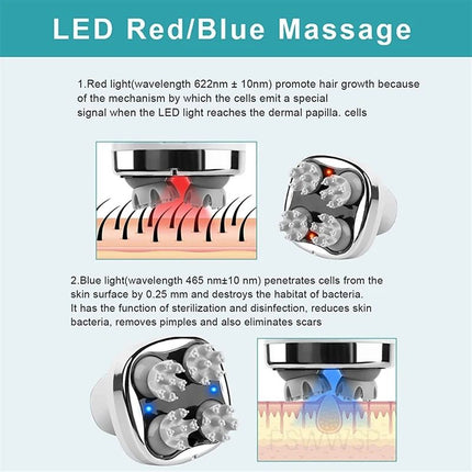 4D Electric Scalp Massager with Red & Blue Light Therapy - Wnkrs