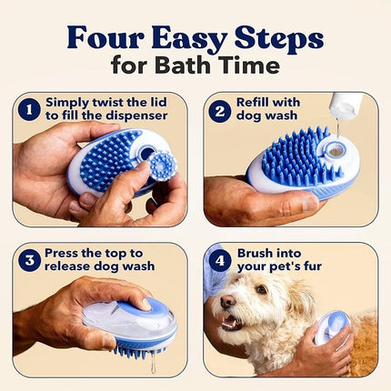 Brosse de bain et peigne de massage 2 en 1 pour animaux de compagnie