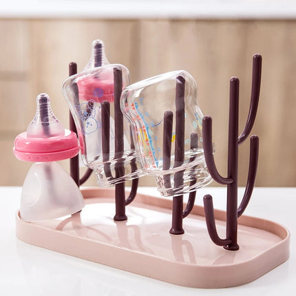 Multi-Functional Baby Bottle Drying Rack with Water Tray