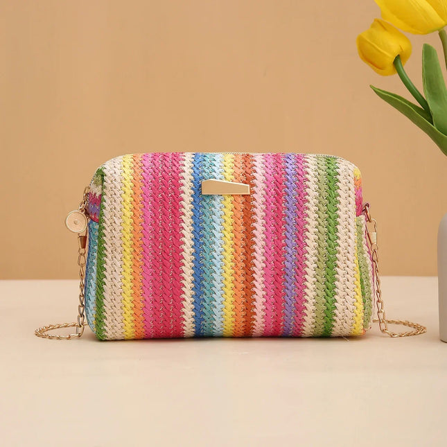 Sac en paille tricoté en rotin pour femme