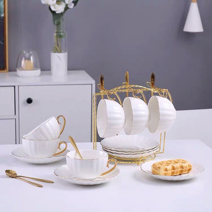 Gold Painted Living Room Coffee Cup Tea Set Tea Cup Set - Wnkrs