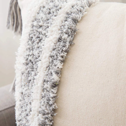 Housse de coussin de canapé touffetée Boho Chic avec pompons