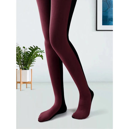 Collants en velours patchwork chic pour femme – Collants anti-crochets Slim Fit