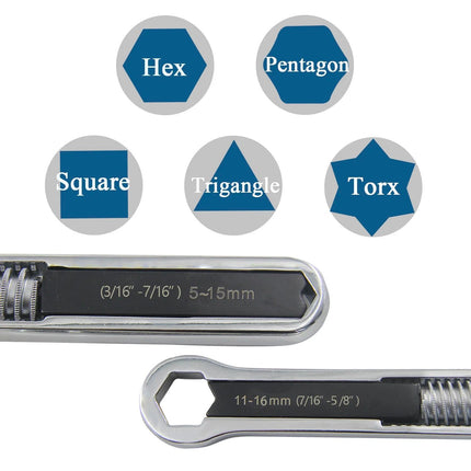 7" Adjustable Universal Torx Wrench - Wnkrs