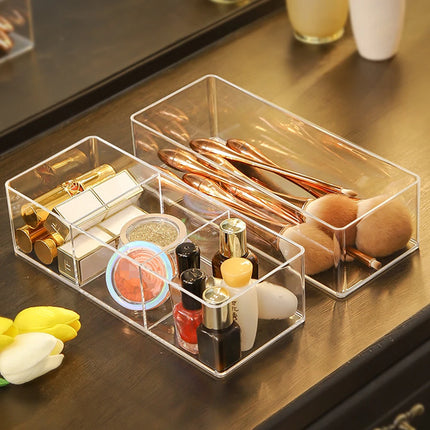 Organisateur de maquillage en acrylique transparent avec tiroirs – Boîte de rangement pour rouges à lèvres et cosmétiques