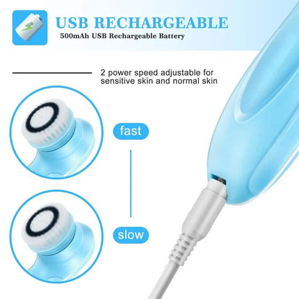 5-in-1 Electric Facial Cleansing & Massage Tool: Deep Pore Cleaning and Rejuvenation - Wnkrs