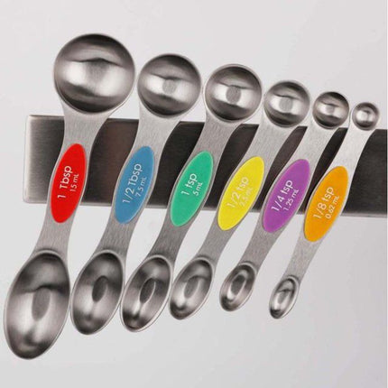 7-Piece Magnetic Stainless Steel Measuring Spoon Set - Wnkrs