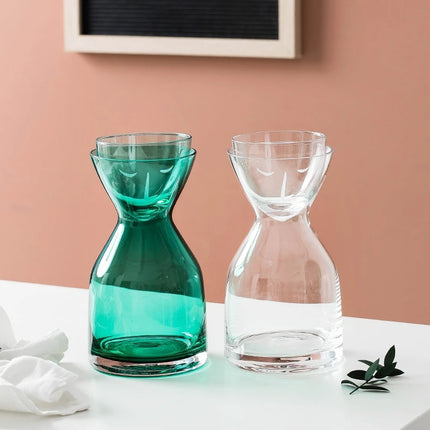 Ensemble de bouteilles d'eau en verre créatives