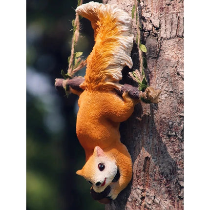 Charmantes balançoires en résine en forme d'écureuil et de singe pour la décoration de jardin