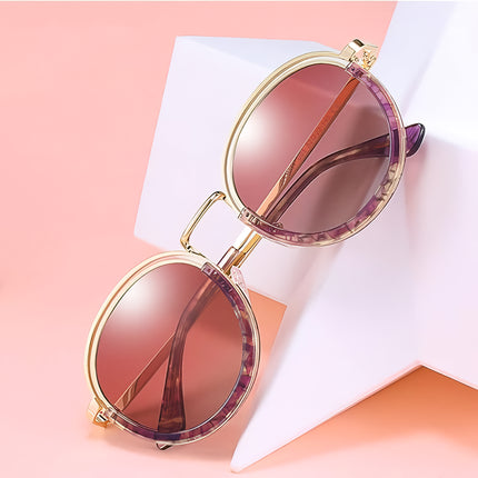 Lunettes de soleil polarisées rondes vintage pour femmes