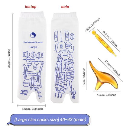 Calcetines de masaje de reflexología podal con varilla de acupresión