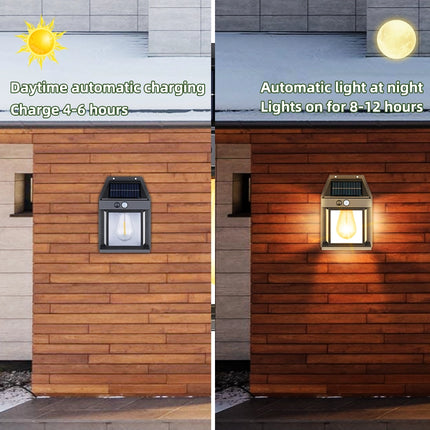 Solar LED Outdoor Vintage Waterproof Motion Sensor Wall Lamp