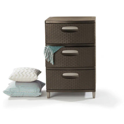 Elegant 3-Drawer Weave Storage Unit - Wnkrs