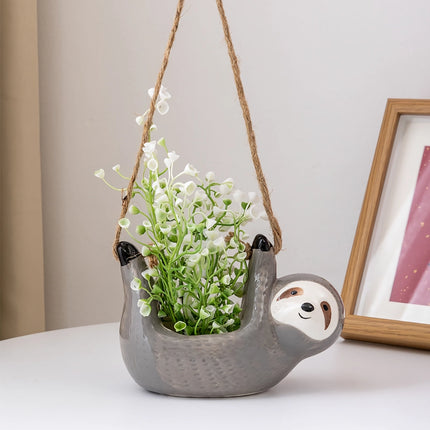 Sloth Hanging Ceramic Wall Vase