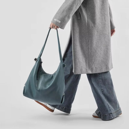 Sac à bandoulière en cuir véritable de grande capacité