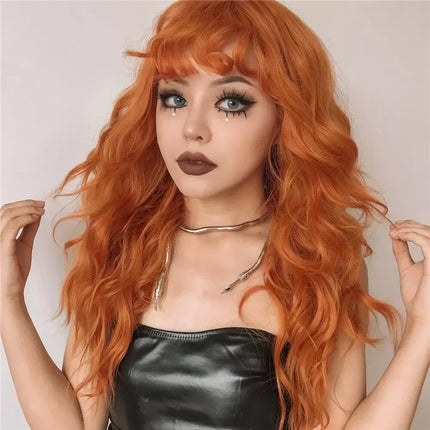 Long Red Wig with Bangs - Wnkrs