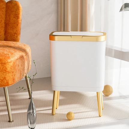 Golden Luxury High-Foot Trash Can