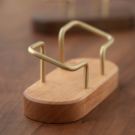 Elegant Wooden Business Card Holder for Office and Home