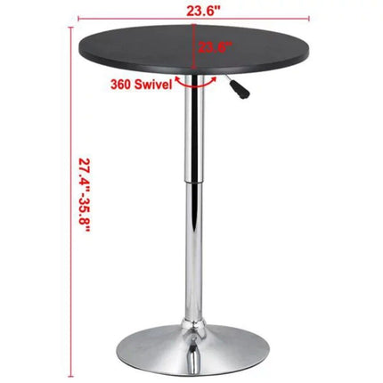 Adjustable Swivel Bar Table with Chrome Base for Café & Bistro - Wnkrs