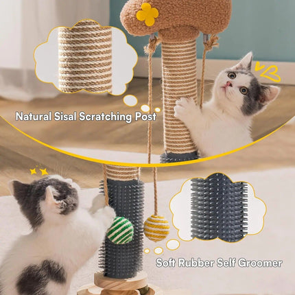 Multi-functional Cat Scratch Post with 3-Tier Track - Wnkrs