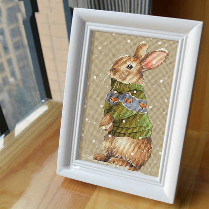 DMC Thread Cross Stitch Kit Sweater Animal Rabbit Decorative Painting - Wnkrs