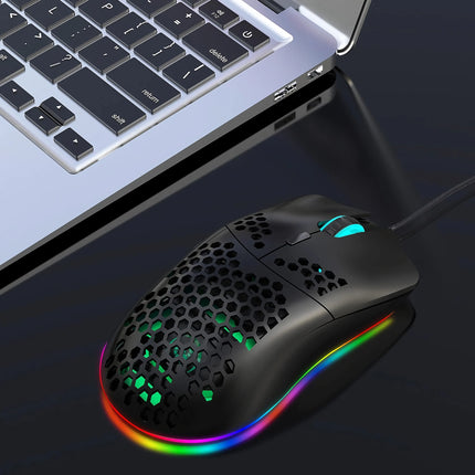 Combo de teclado y mouse para juegos con cable al 60 %: retroiluminación RGB, liviano, ergonómico para computadora portátil