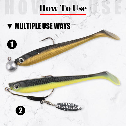 Ensemble de leurres de pêche Swimbaits à queue souple