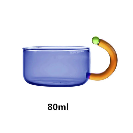 Juego de tetera y taza de té de vidrio de colores