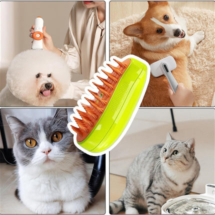 Peigne de toilettage électrique à vaporisateur pour chats et chiens avec brosse en silicone souple