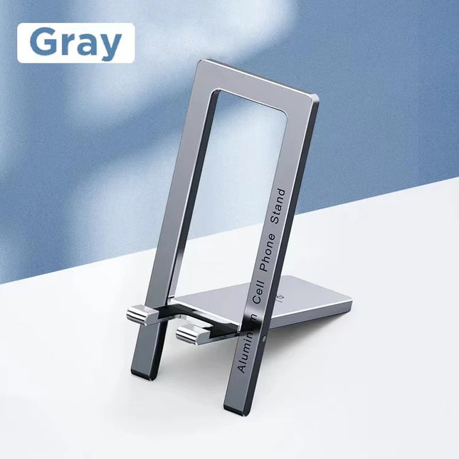 Adjustable Metal Phone Stand - Foldable and Portable Desktop Cradle Dock for Smartphones