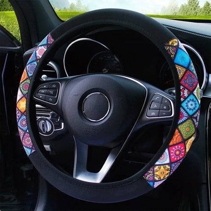 Ethnic Style Print Steering Wheel Cover - Wnkrs