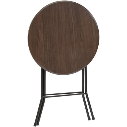 31" Round High-Top Foldable Walnut Table - Wnkrs