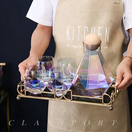 Ensemble de tasses créatives en verre arc-en-ciel résistantes à la chaleur