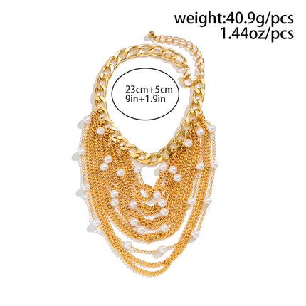 Boho Chic Tassel Pearl Anklet for Women