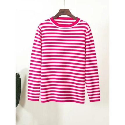 Autumn Winter Casual Knitted Stripe Sweater