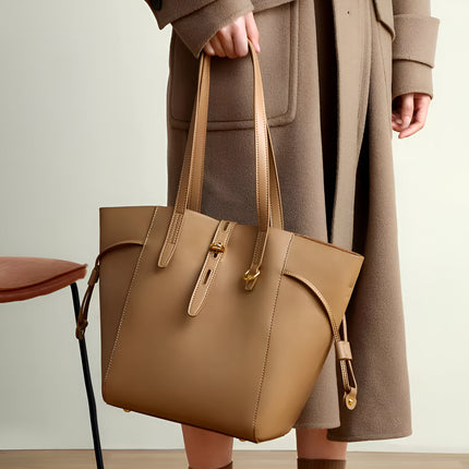 Sac à bandoulière de luxe en cuir véritable de grande capacité