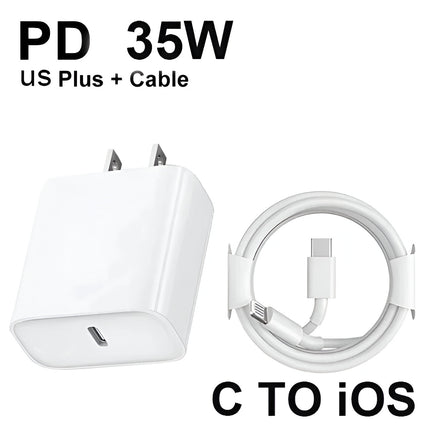 Cargador rápido de 35 W con cable USB-C a Lightning