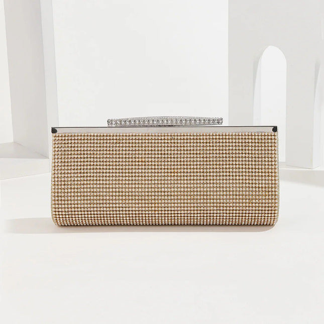 Glamuroso clutch de noche con diamantes de imitación para mujer