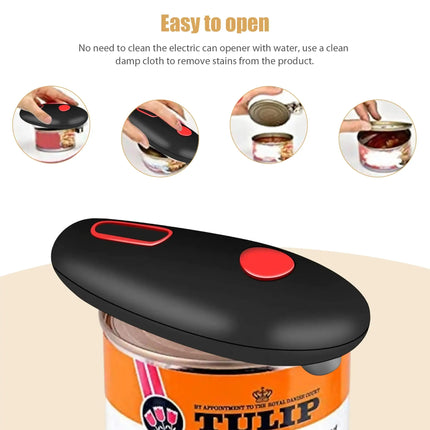 Compact Automatic Can Opener: Multi-Function Lid & Bottle Opener