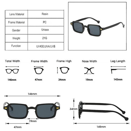 UV400 Square Gradient Sunglasses