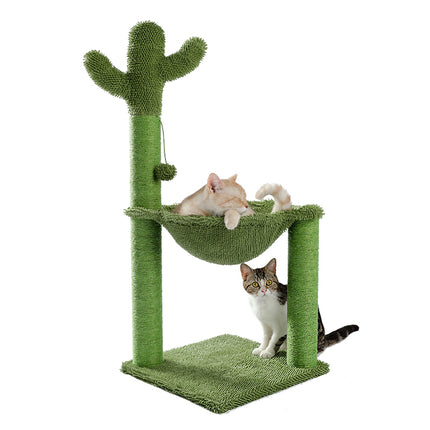 Rascador para gatos con forma de cactus y hamaca