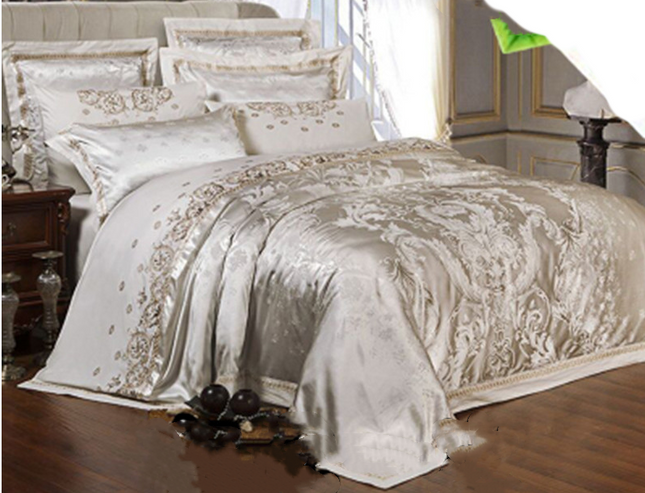 Ice Silk Jacquard European Luxury High-end Linen And Cotton Bedding Set - Wnkrs