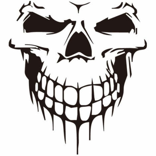 18" Matte Black Skull Hood Decal - Wnkrs